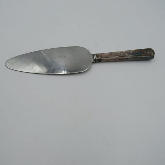 Holmes & Edwards Cake Pie Server Silver Plate Ornate Handle Stainless Blade - Picture 3 of 7
